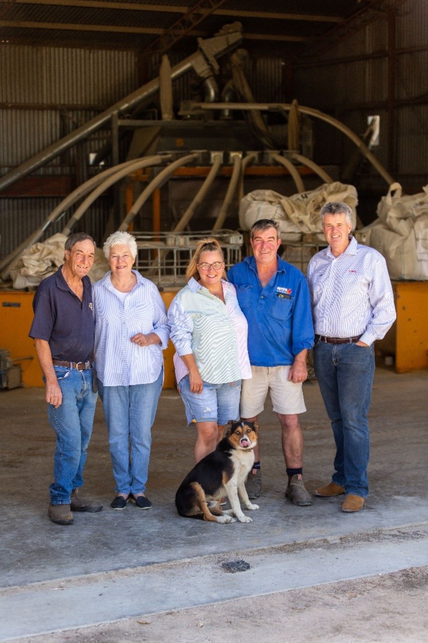 The team at Mt Boothby with Dale Pemberton from Coles (right).